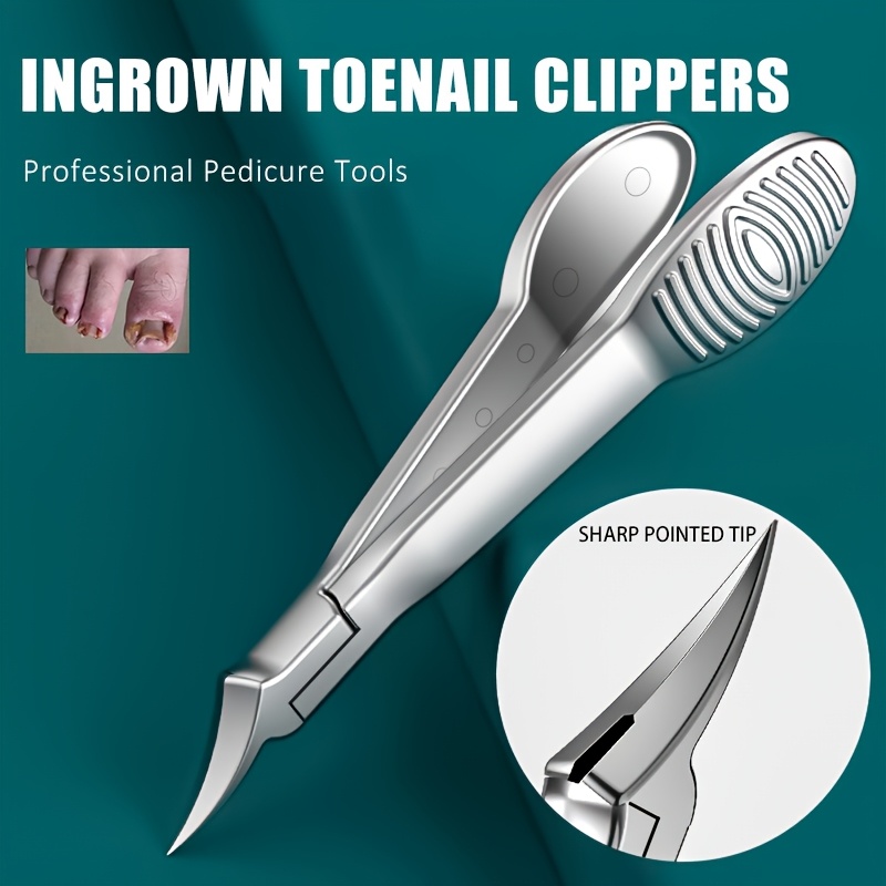  professional stainless steel ingrown toenail clippers podiatrist toenail clippers with sharp pointed tip serrated blade for thick curved ingrown nails safe for men seniors sensitive light beige durable hygienic design Product details 0