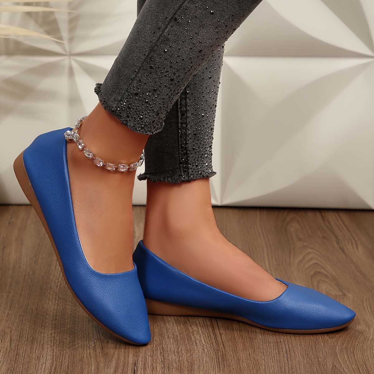Womens Slip Flat Shoes Suitable Soft Sole Round Toe