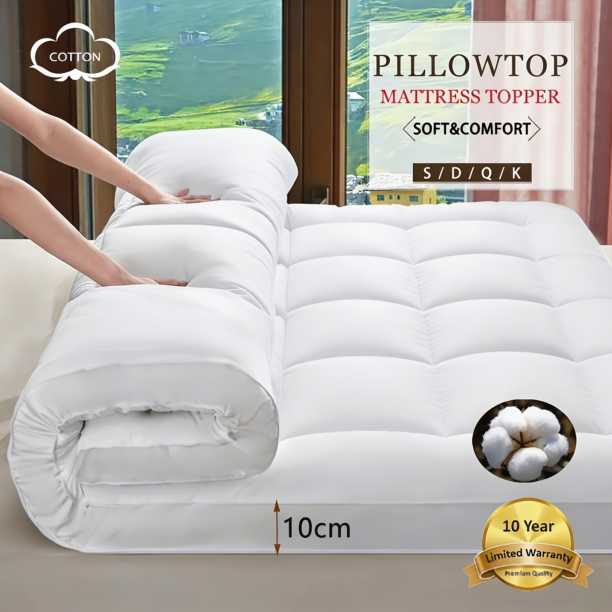 1pc 1500gsm soft mattress topper mattress pad 30cm deep   cotton fill mattress protector pillow top mattress cover   queen king single double new