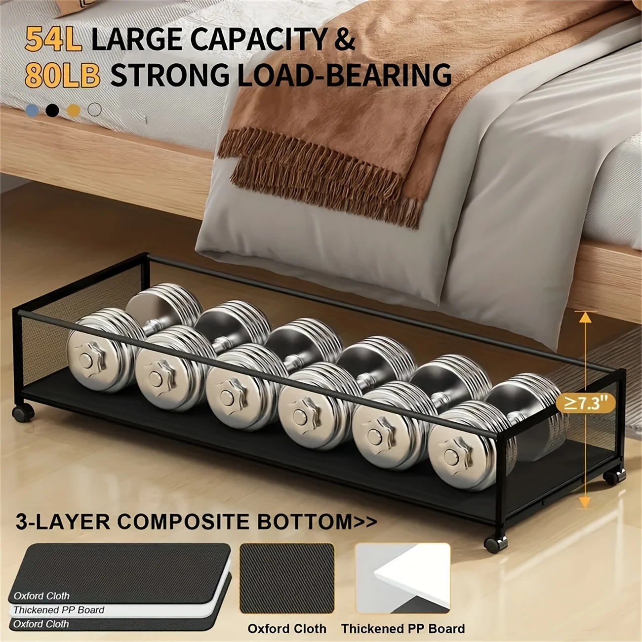 2pcs under bed storage cabinet with wheels transparent visual under bed storage cabinet storage drawer bedroom clothing storage container shoe blanket christmas mothers day gift fathers day gift under bed storage details 1