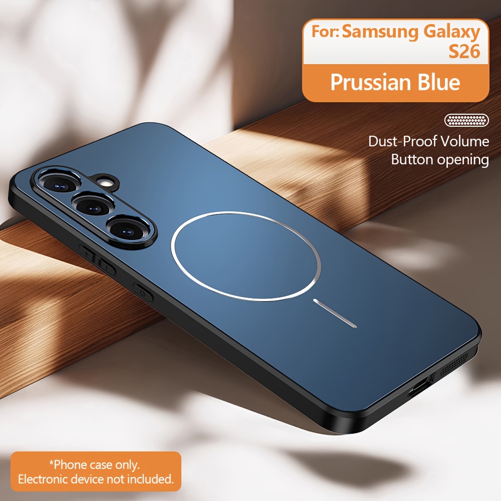 TEMU Phone Case: New Matte Sanding Phone Cover For Galaxy S26/s26plus/s26ultra, With Magnetic , Precise Hole Positions, Easy To Remove, Minimalist