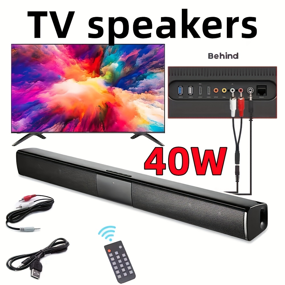 

4-wireless Speaker System With Wireless 5.0 - Sleek Bar For Bathroom & Home Theater, 21.7" , Includes Remote, Type-c & , Supports Tv/, Ip4 Waterproof, High Signal-to-noise , Portable Wireless Speaker