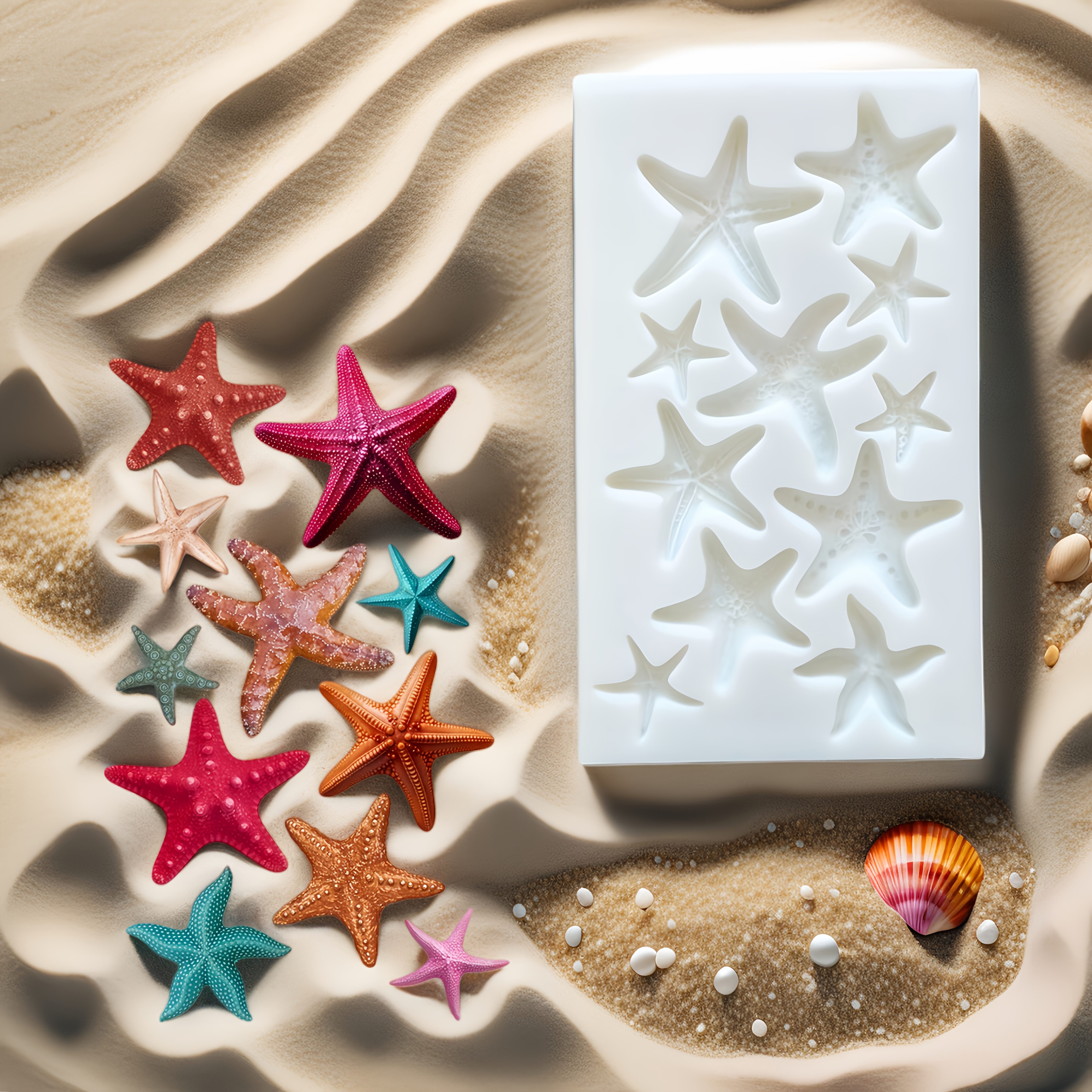 Image of Starfish Shaped Birthday Cake Decoration Mold | Silicone Chocolate Baking And Sugar Flipping Mold, Cake Decoration Production Model, Kitchen Baking Supplies, Home Kitchen Accessories