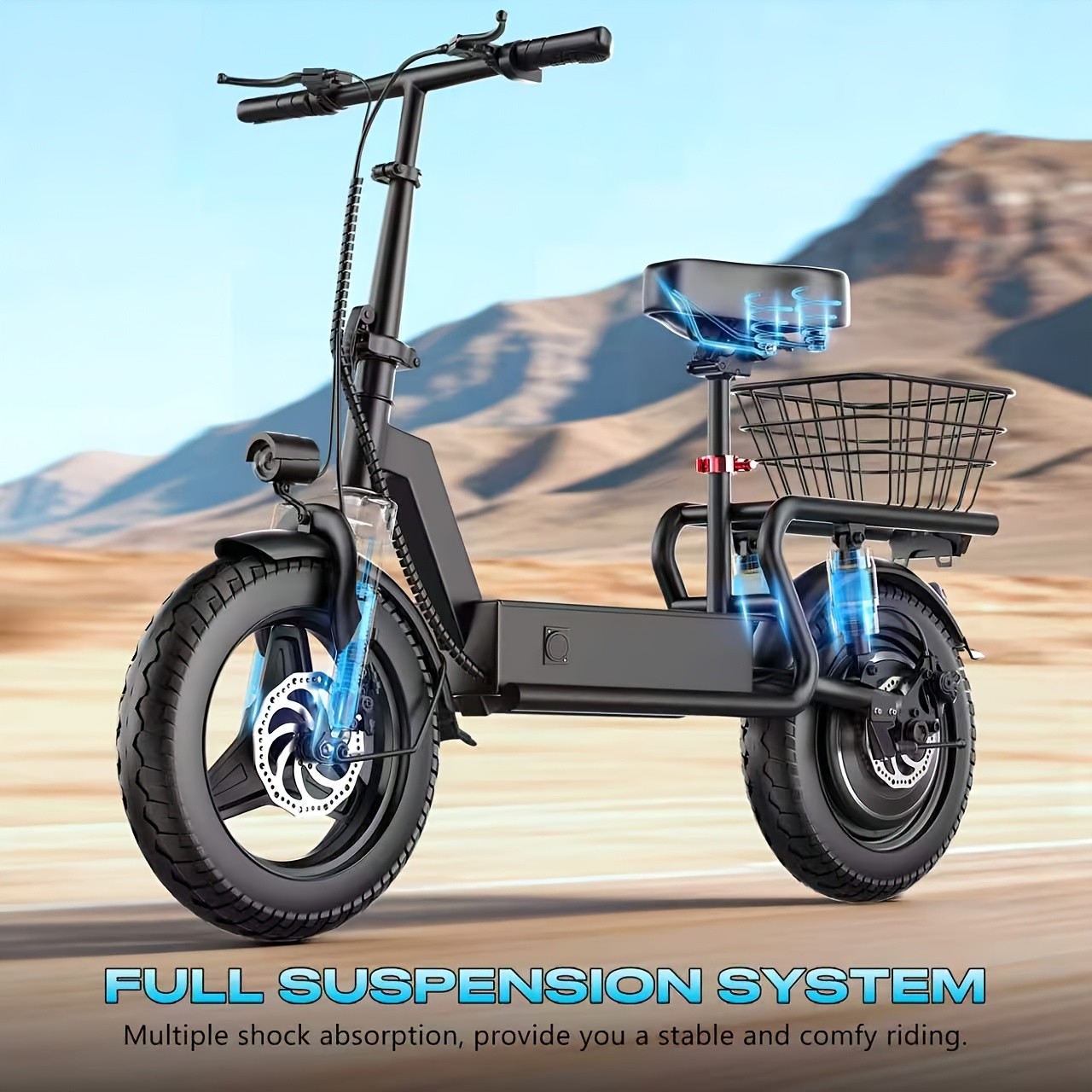 TEMU 749w Electric Scooter - 48v 15ah Battery, 35 Miles Range, 14 Inch Tires, With 5-6h Charging