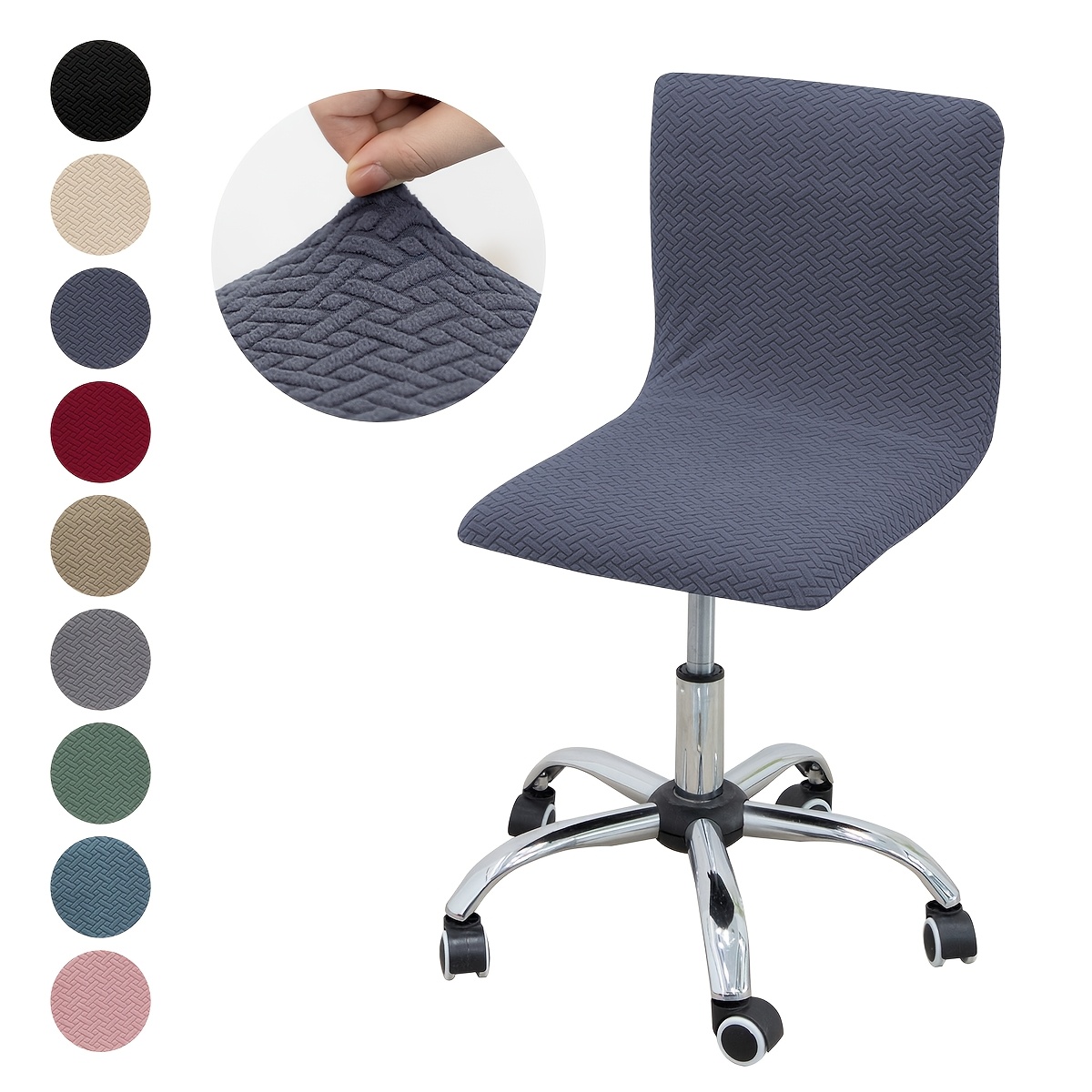 

Stretchable Office Chair Cover - Modern, Armless Design For Computer Chairs, Home Office, Study, Or Bedroom Decor, Bookshelf