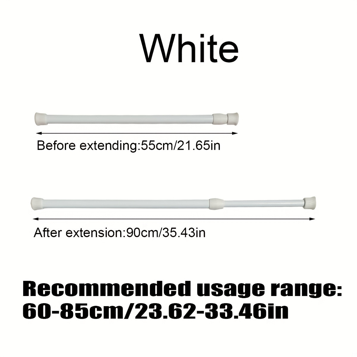 1pc Telescopic Rod, No Drill Tension Rod, Spring Rod - Suitable For Windows, Bathroom, Shoe Cabinet, Wardrobe, Kitchen, Closet Door - Multiple Colors