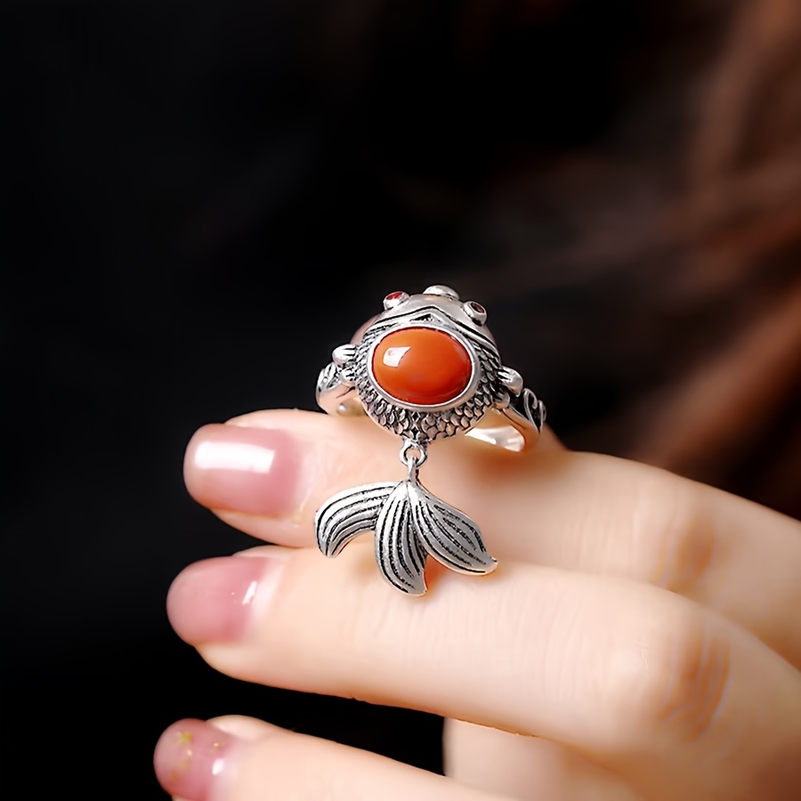 E-shop Vintage, eleganter süßer kleiner Fischring für Damen, für Feiertage, Geburtstage, Verabredungen, Bälle, Partys, Urlaub, Shopping als Accessoire