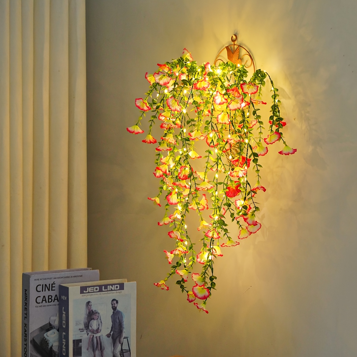 1pc of led hanging lily light a   decor lamp suitable for festivals front doors   weddings birthdays and party     cafe decoration details 4