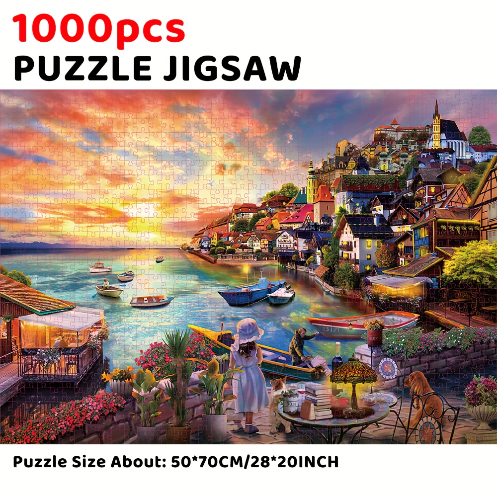 1000pcs Summer Lake Art Painting Jigsaw Puzzle Home Decoration