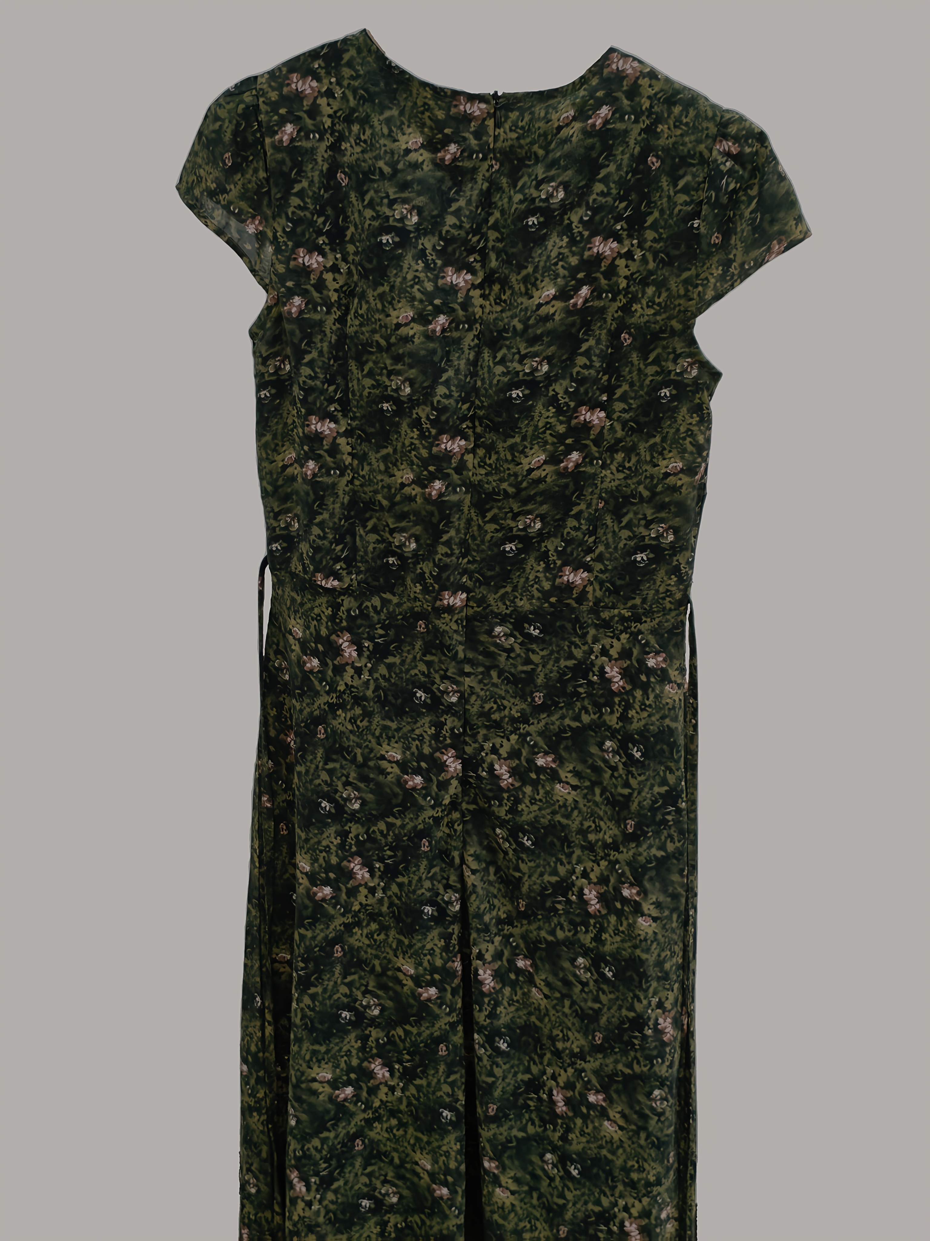 green emerald velvet dress Floral Velvet Pleated V-Neck Wedding Guest Dress with Pockets main image 1