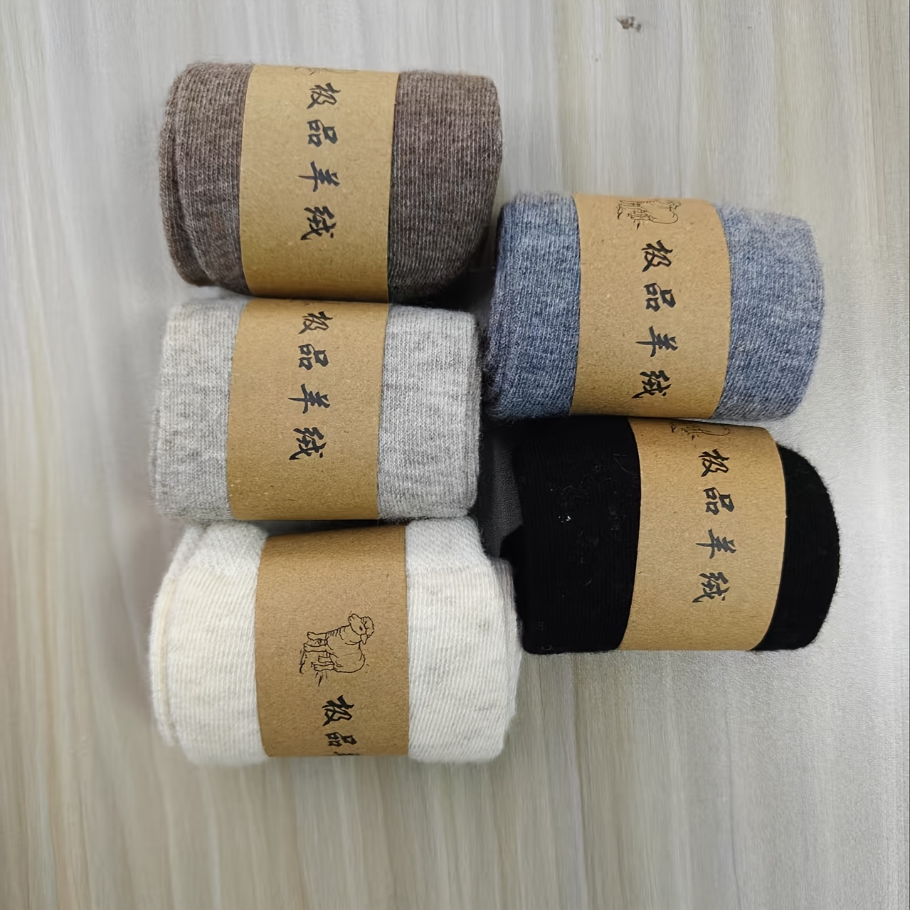 Image of 5 Pairs Of Women's Cashmere Socks In Autumn And Winter Warm Men's Short Socks