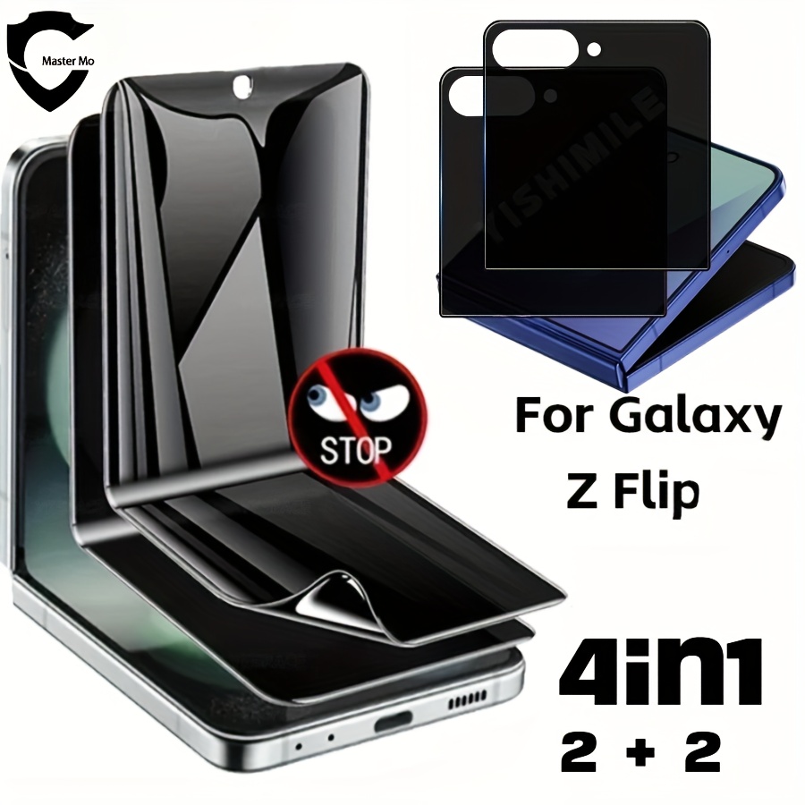 E-shop 4-in-1 2 Stücke Sichtschutz-Temperglas Außenschutzfolie + 2 Stücke Weiche TPU Innenschutzfolien, Anti-Spionage, Kratzfest &