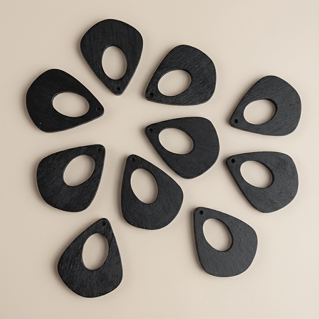 TEMU 10 stuks & kleurstofbehandeld houten traanvormige hangers - Holle boho blanks voor het maken van doe-het-zelf sieraden, doe-het-zelf voor het