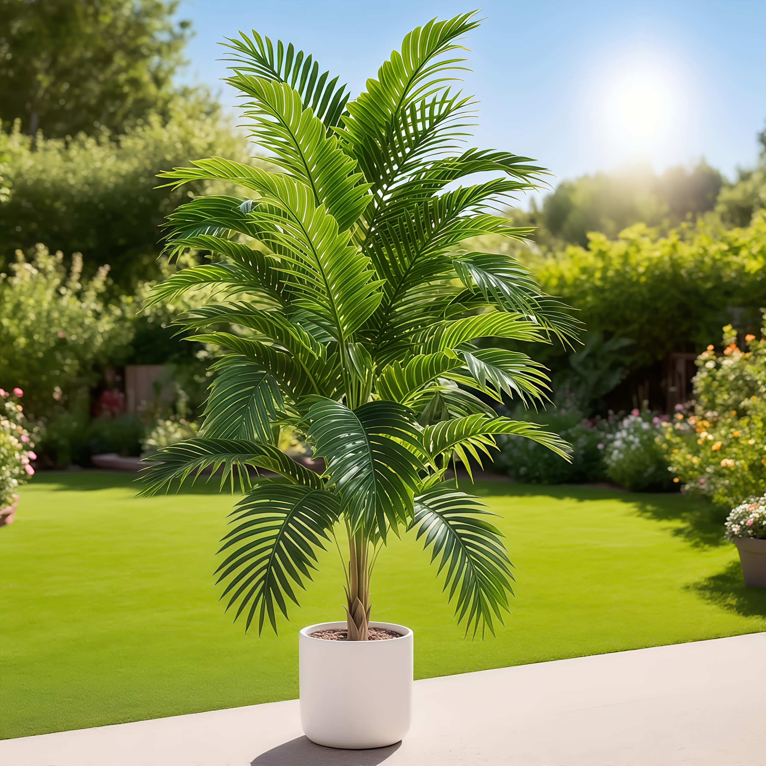 1 Super Large Artificial Palm Tree with Dense Leaves and UV Resistance - UV-resistant Indoor/outdoor Decoration, Dense Green Leaves, Maintenance-free Fake Tree, Without Flowerpot, Suitable for Home, Office, Wedding, Party - Suitable for All Seasons