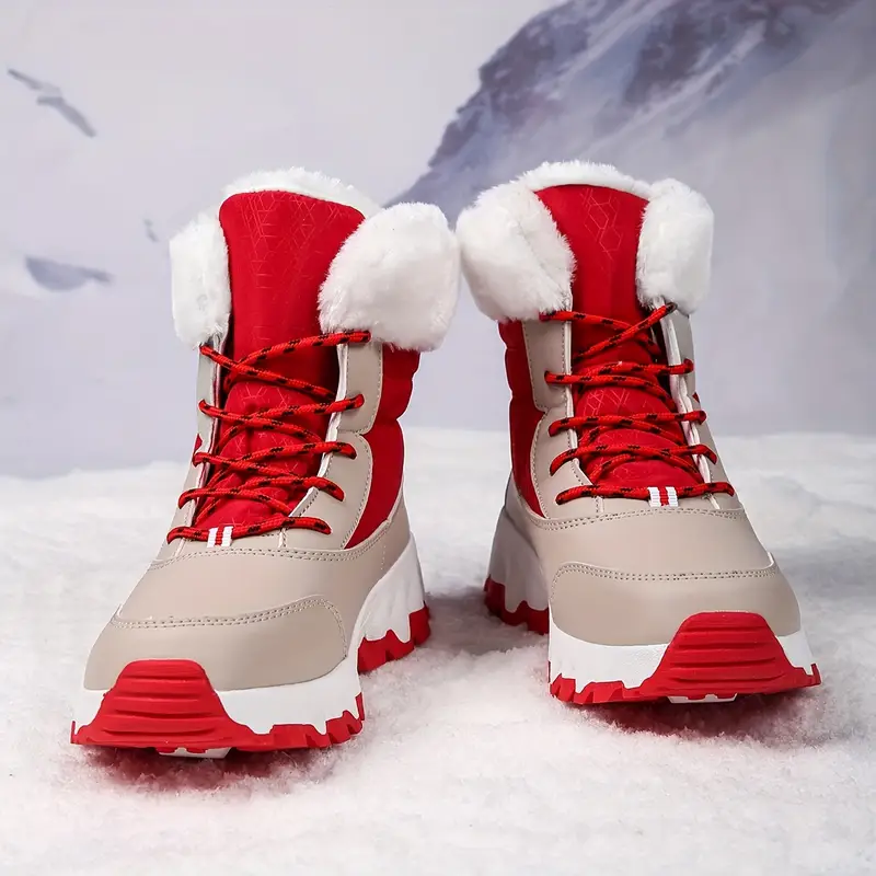 womens winter fashionable versatile anti slip plus velvet wear resistant comfortable warm trendy casual sports snow boots details 8