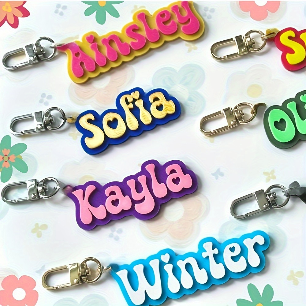 

Custom Vintage Heart Keychain - Personalized Name Tag For Bags & Luggage, Funky Acrylic Charm Bag Charms For Handbags