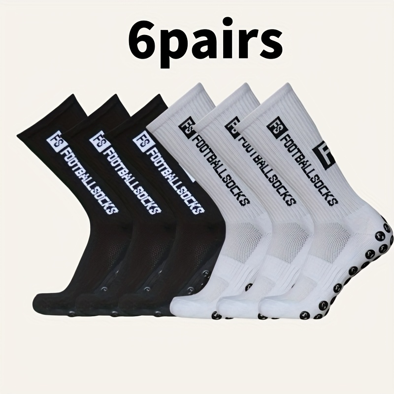 TEMU 6 Pairs Of Silicone Non-slip Towel Bottom Thickened With , Sports Socks Suitable For Football Games, Mountain Climbing, Basketball, Outdoor