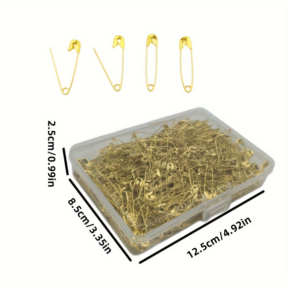 Image of 500pcs Elegant Golden Metal Safety Pins - Ideal For School, Office, & Home Clothing Decor | Diy Crafts & Gifts