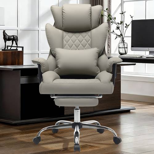 big and tall ergonomic office chair with footrest extra wide lumbar support soft fixed armrests comfortable computer desk chair for home or office