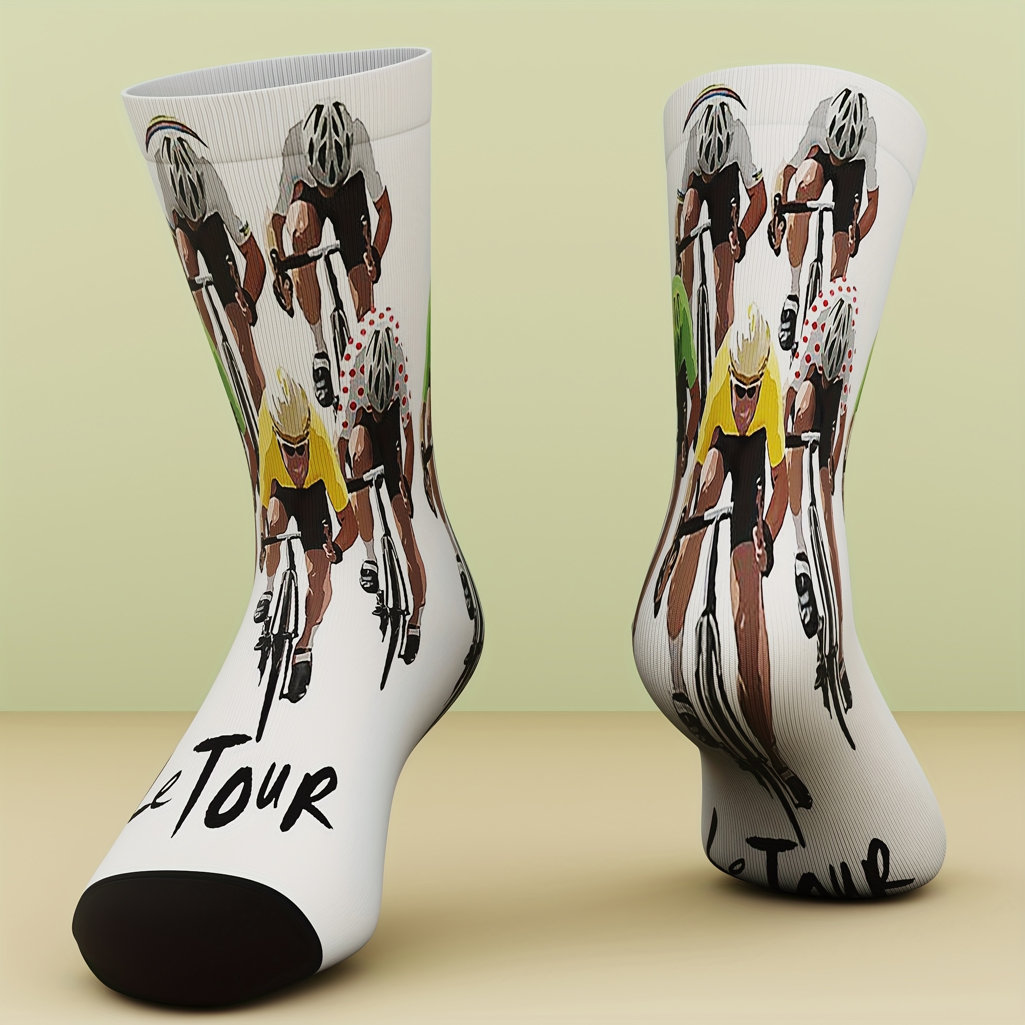 TEMU Un di calzini unisex con motivo ciclistico, un originale regalo di calzini, divertenti e , e traspiranti, adatti per sport , adatti a , lavabili