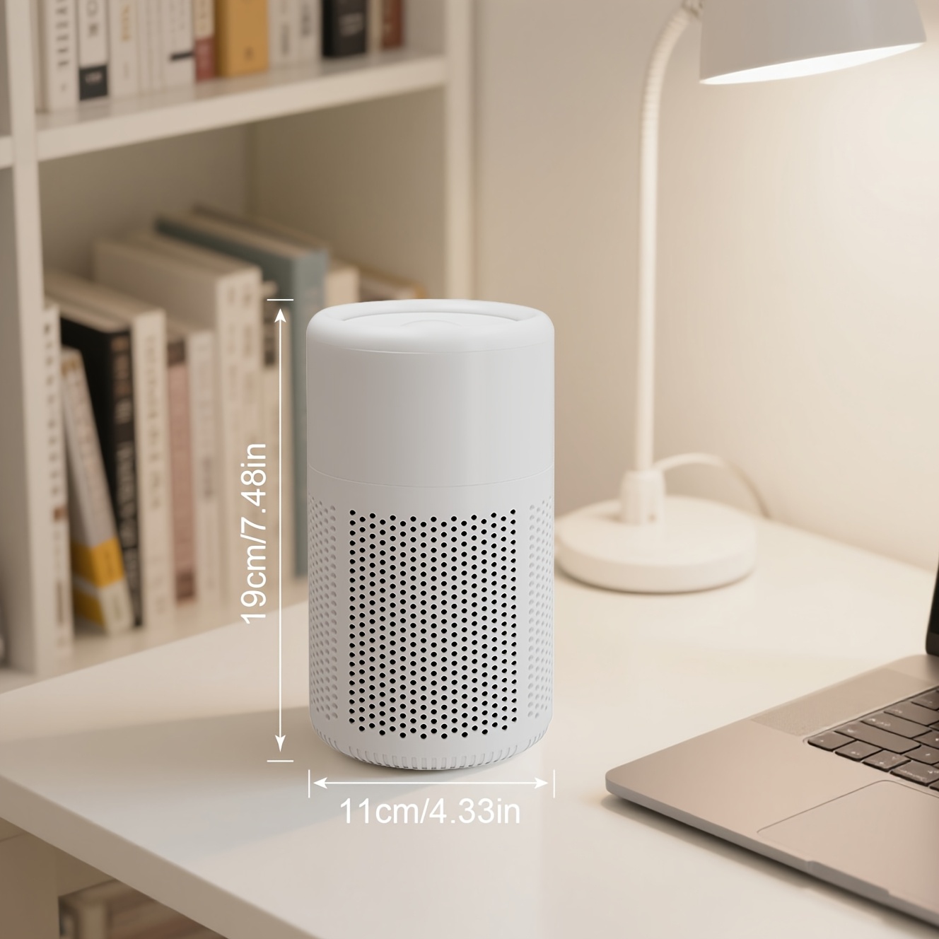 Air Purifier with HEPA Filter, Anti-Allergy, Negative Ions, and Quiet Operation for Desktop Use. Eliminates Pet Dander, Odors, Smoke, Pollen, Secondhand Formaldehyde, and PM2.5 Fine Particles. Features a Type-C Port and 3-Speed Wind Adjustment.