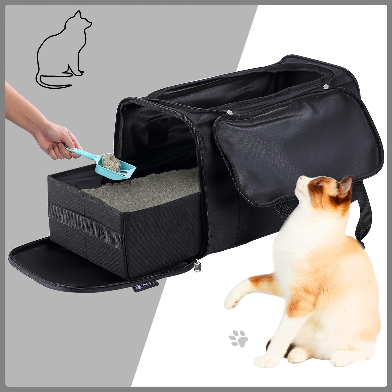 portable cats litter box removable travel cats litter box Temu