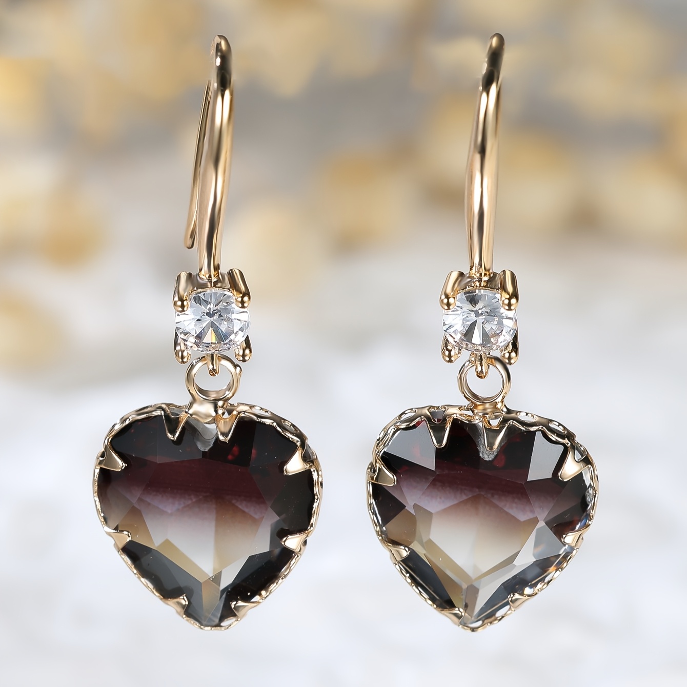 1 Pair Bohemian Summer Style Multicolor Earrings, Multi-colored Hypoallergenic, Heart-shaped Earrings, Suitable For Women, Wife's Banquet Party Wear