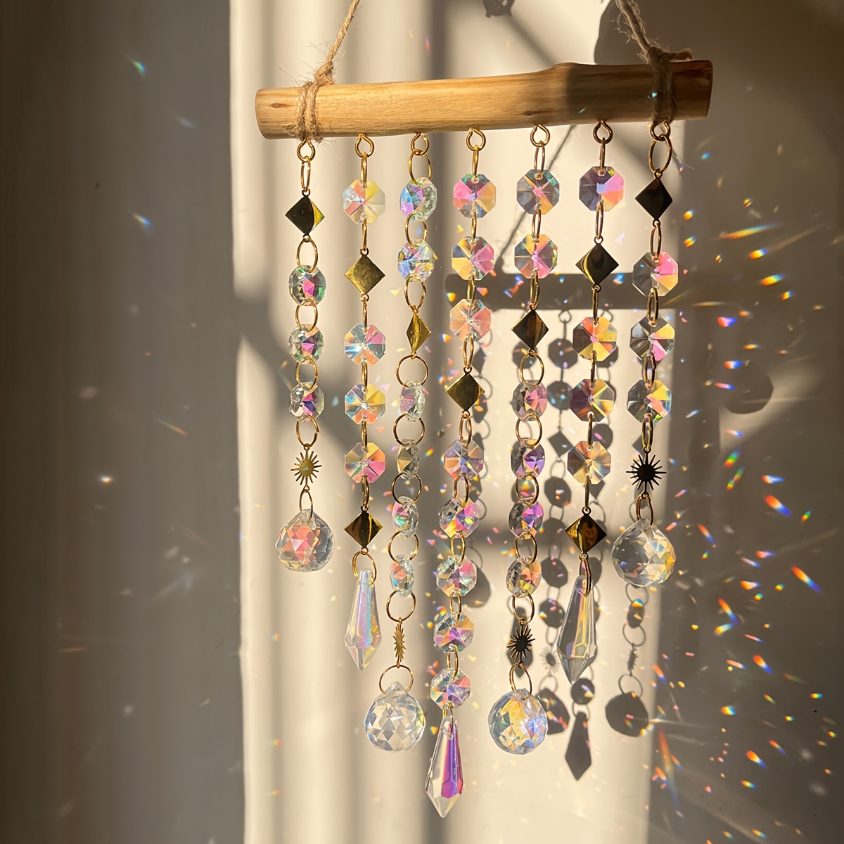 

1pc Dream Crystal Wind Chime Pendant Window Room Rainbow Wall Decoration Sun Gift