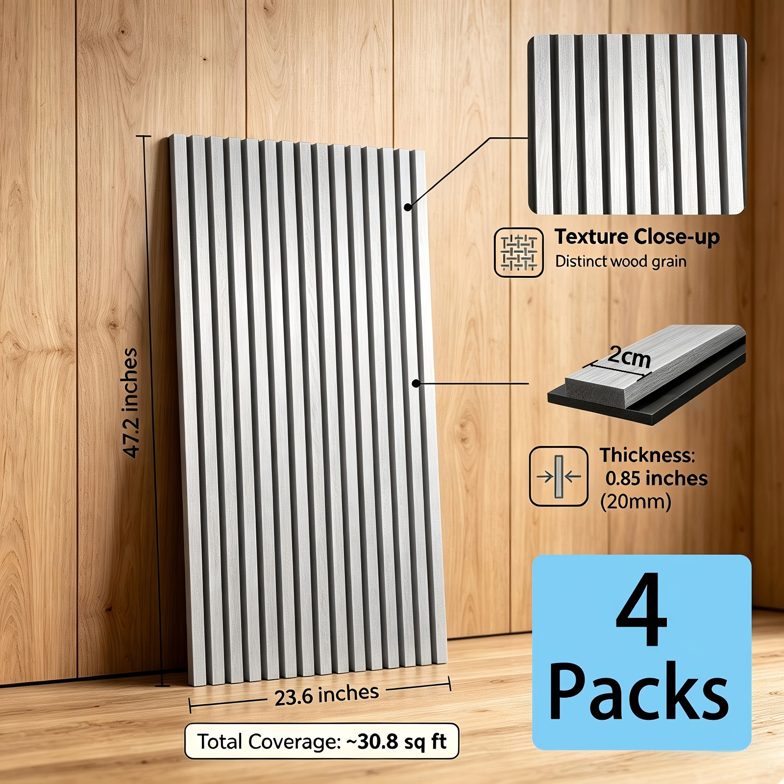 Image of 2pcs/4pcs Panel Wooden Slatted Acoustic Wall Panels With Felt - Noise Panels Suitable For, Office, Studio, Meeting Room Soundproofing, Modern Wood Paneling For Cozy Quiet Environment