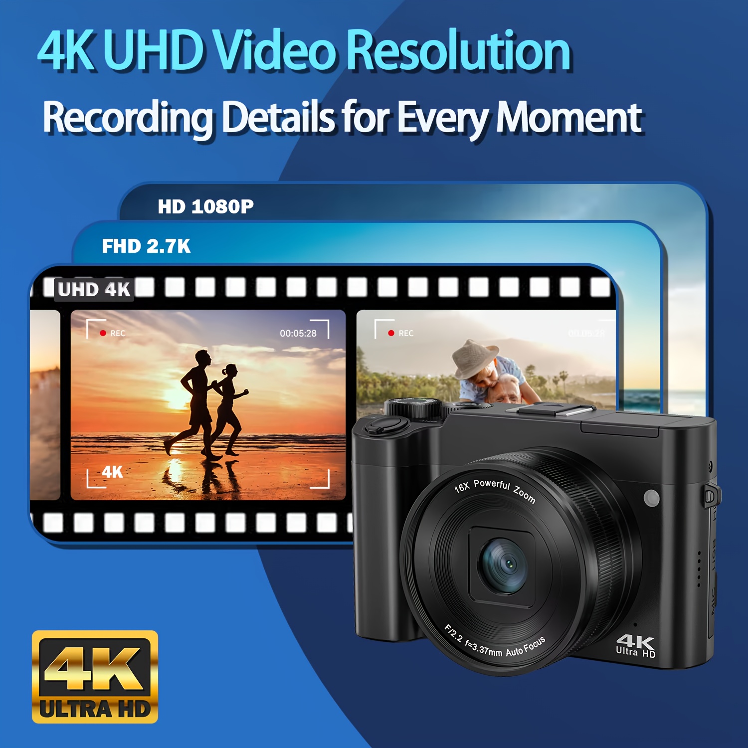 4k Digital hotsell Camera w/ Selfie Screen