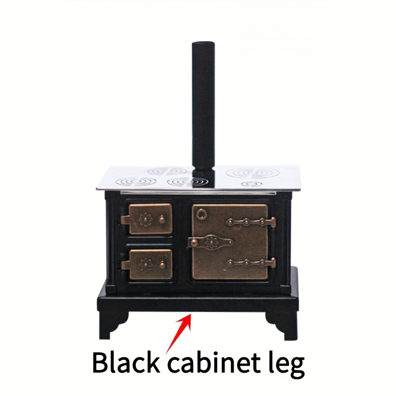 Image of Miniature Stove With Chimney - 1:12 Scale Dollhouse Appliance, Stove For Dollhouse Scenes, Dolls & Miniature, Realistic Furniture For Collectors, Diy Dollhouse Decor, Dollhouse Stove With Chimney