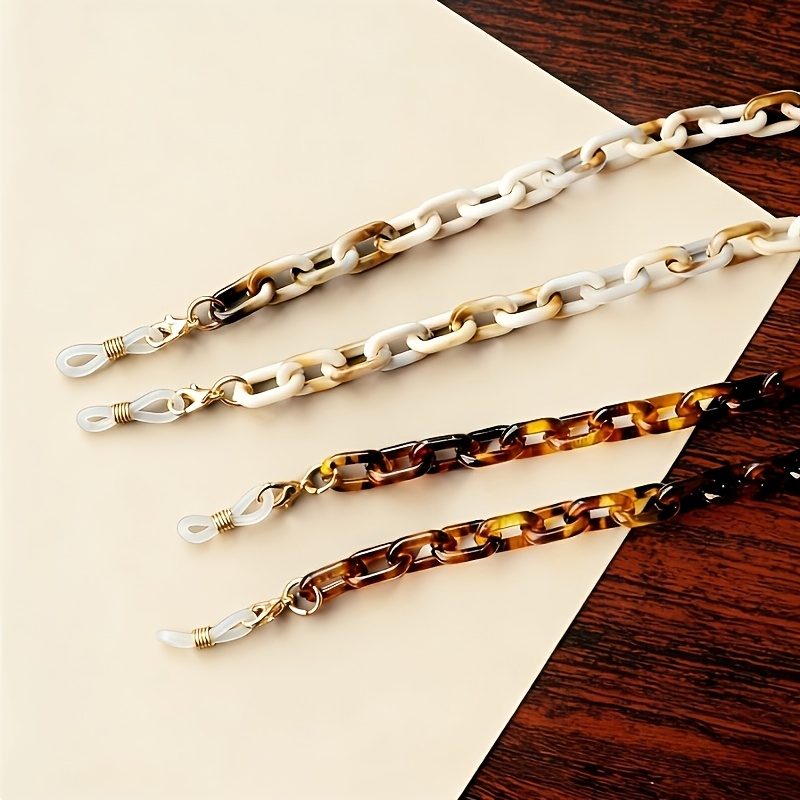 TEMU 2pcs Ybtxck Men' & Women' Leopard Print Acrylic Eyeglass Chain - Suitable For Glasses, Reading Glasses, Fashion Glasses, Goggles - Lanyard For