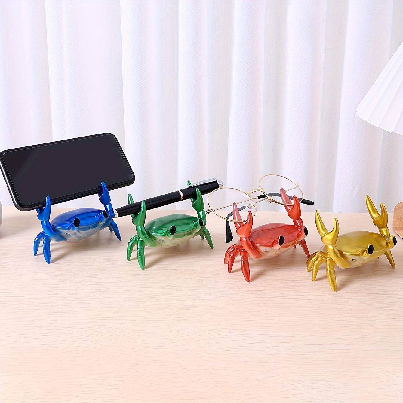 

Crab-shaped Phone Holder - Artistic Cartoon Animal Desk Decor, Durable Abs Resin