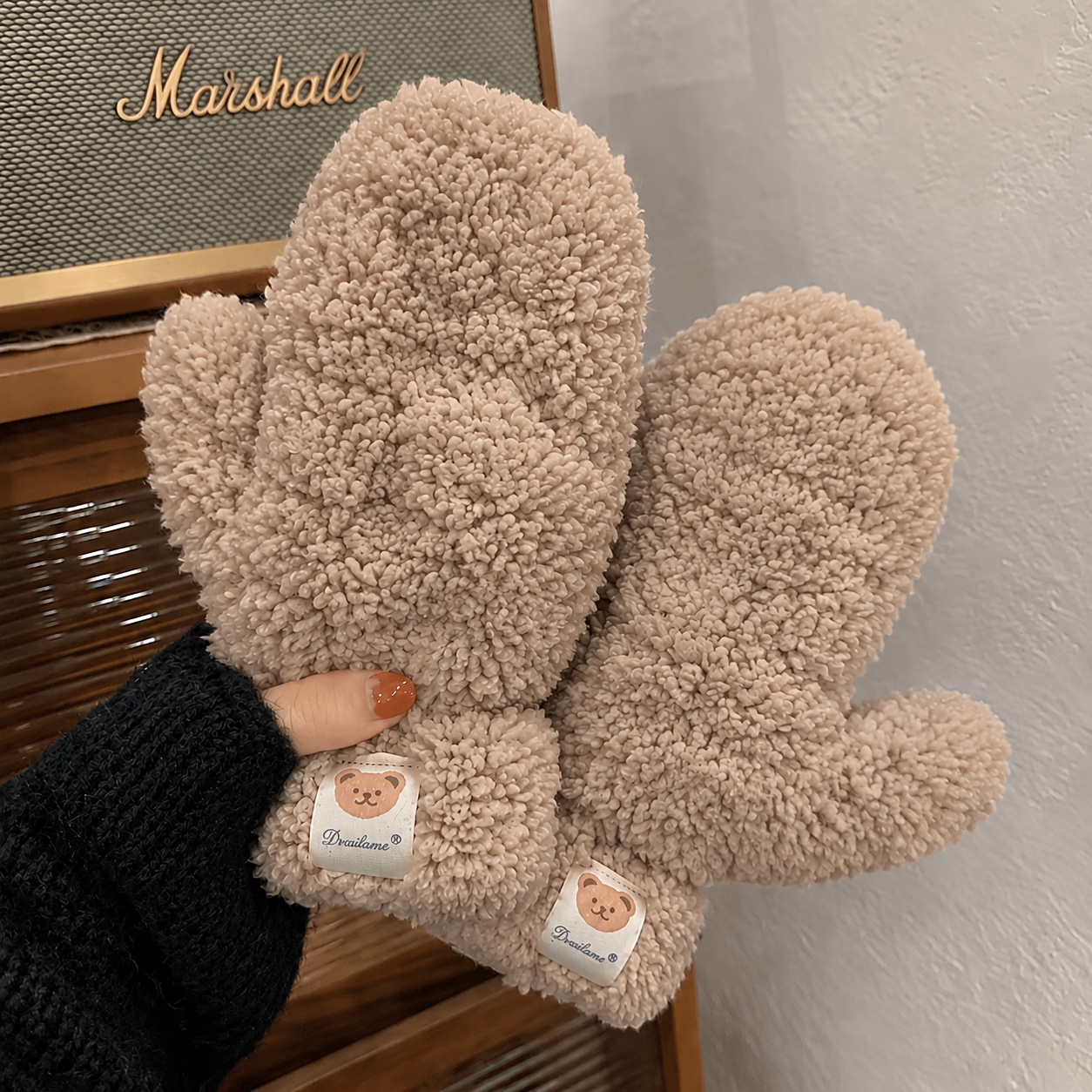 TEMU Entzückendes Teddybär-Plüsch-Winteraccessoire – ultraweiches flauschiges Design, ein warmes, gemütliches stilvolles Must-have, ein süßes