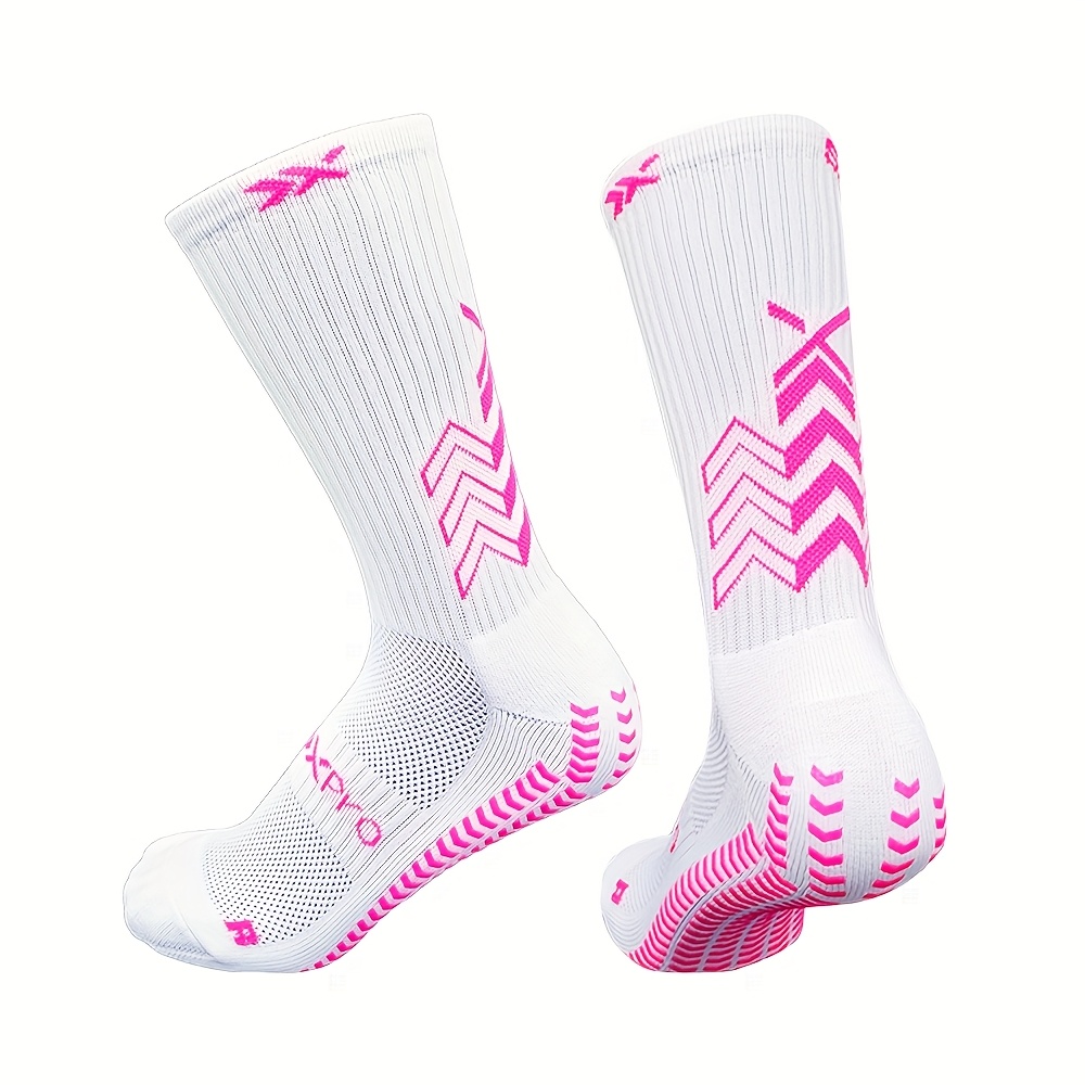 TEMU 1 Pair Men's And Women's New Mid Tube Football Socks For Sports Training Competition Non Slip Breathable For Sports Socks Shock-absorbing
