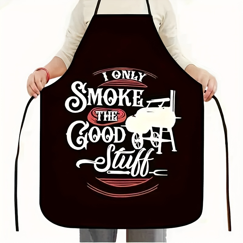 

Stylish Men's Polyester Apron With Creative Text Print - Kitchen & Dining