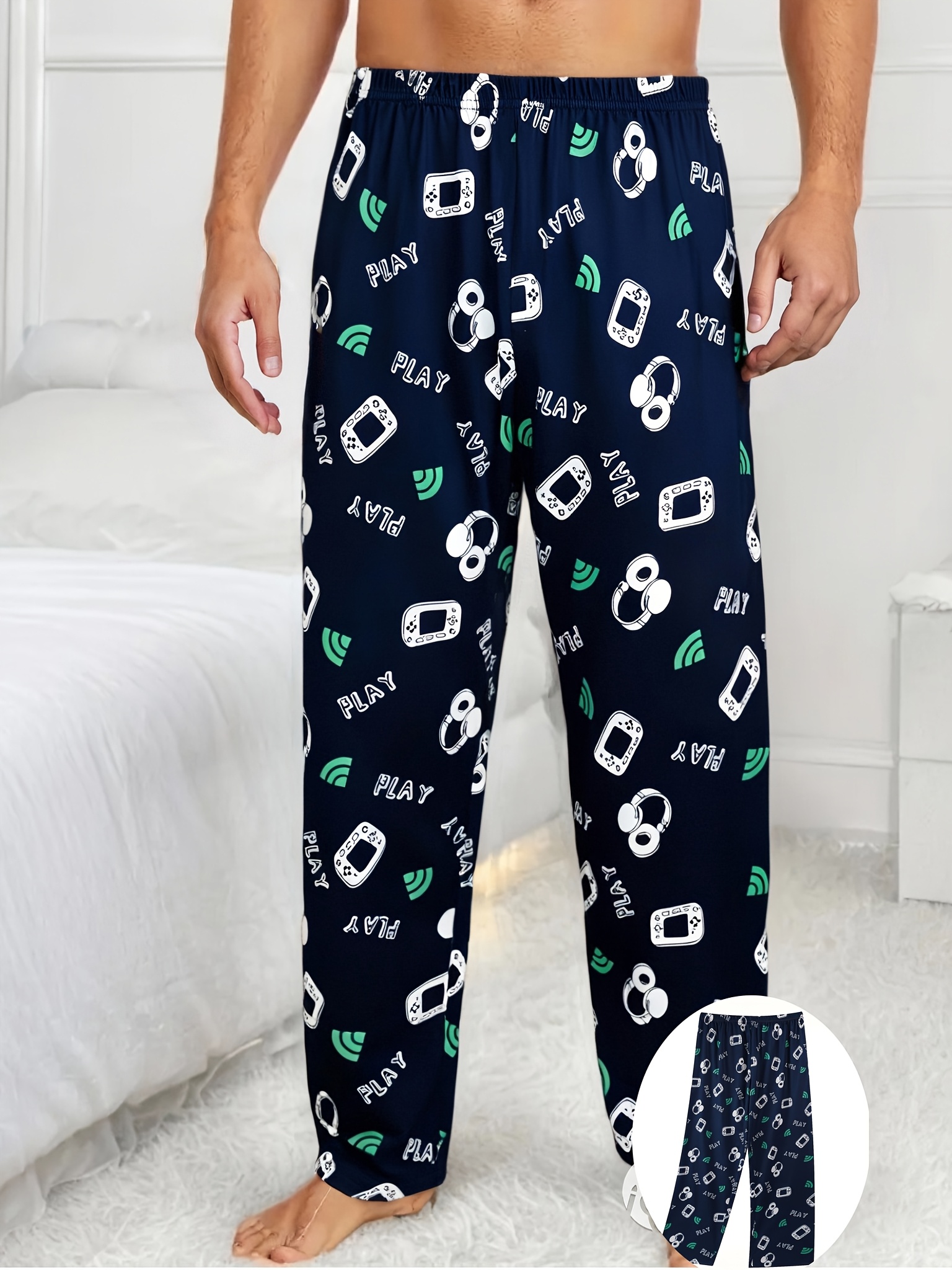 2025人気特価 gaming-themed men's pajama lounge lightweight soft, – pants Clothing
