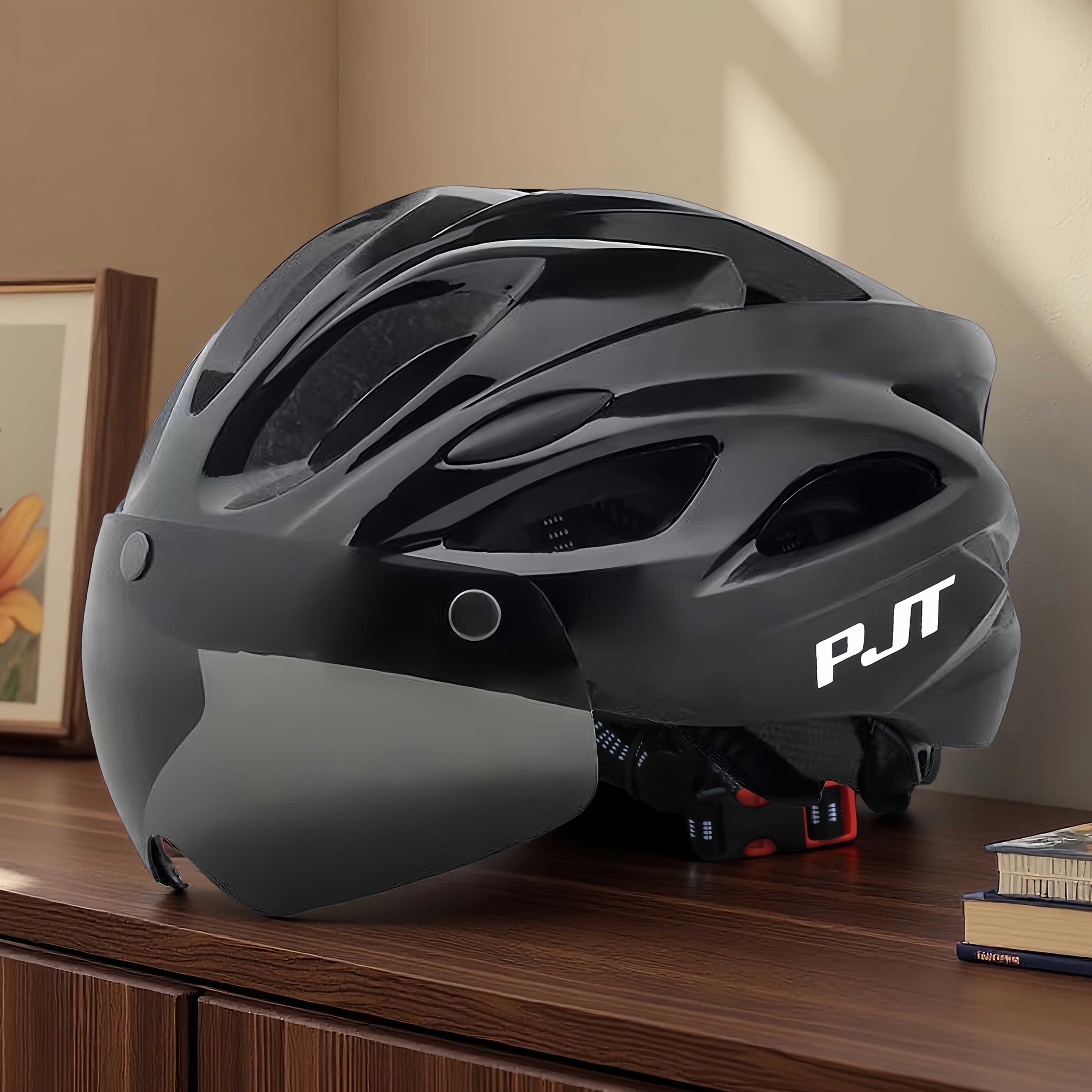 pjt detachable sun visor in mold wind mirror bicycle helmet eps pc bicycle helmet cycling safety cap bicycle accessories multiple riding     switch magnetic   safety bike helmet