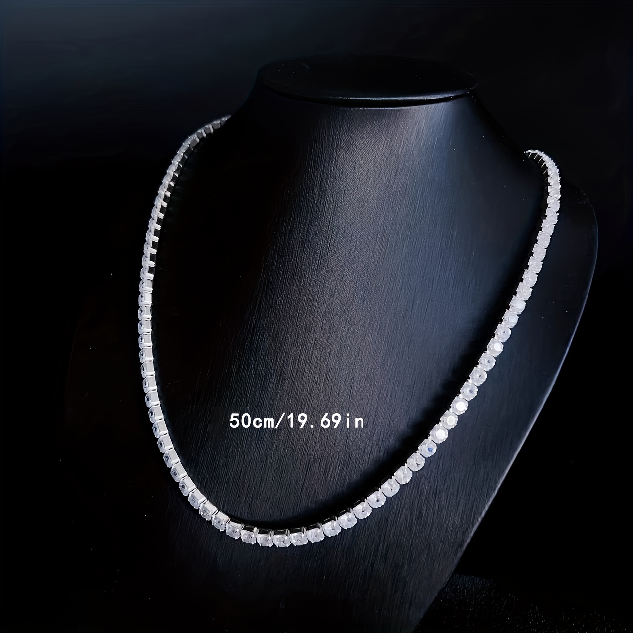 TEMU Flash Precision Faceting Synthetic Synthetic Synthetic Zirconââ Necklace Western Street Hip-hop Rap Jewelry Necklace Men Women Same Style