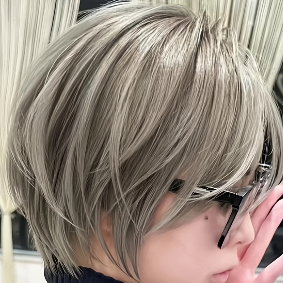 TEMU フェイクヘアネットの購入！高温対応ショートヘアウィッグ、リアルで自然な仕上がり、ボリューム感、通気性の良いネットキャップ、ソフトな髪質、ウィッグ、拡大ネットキャップショートヘア、調節可能なゴムバンド、丸顔用。母の日特別オファー。