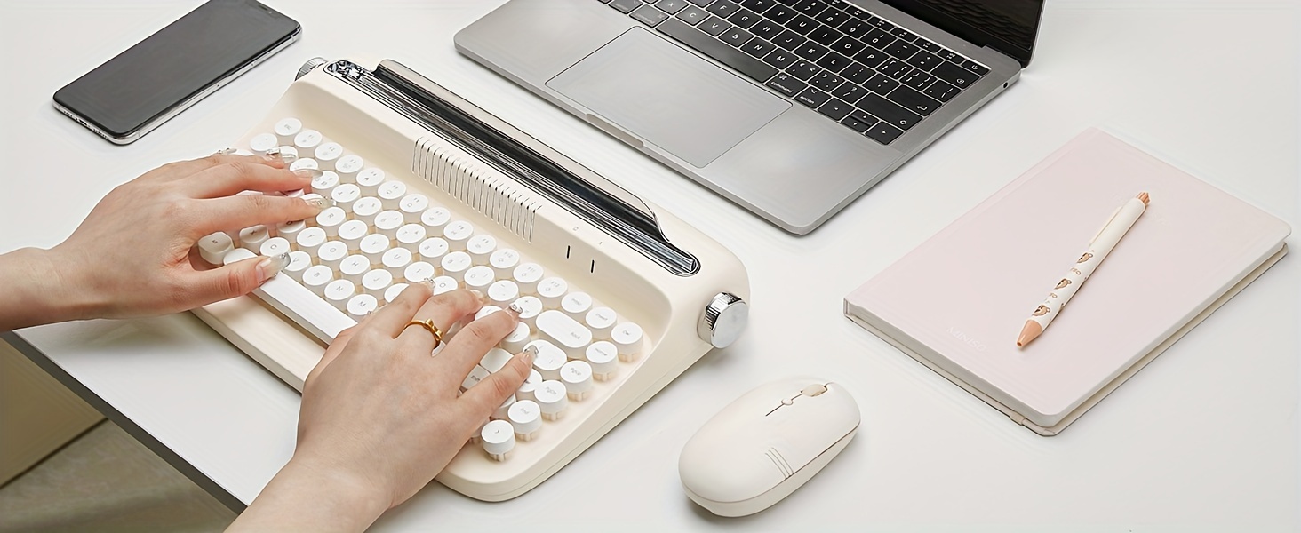 b303 wireless keyboard 75 layout retro aesthetic keyboard 84 keys bt keyboard with integrated stand for multi device membrane keyboard with cute round keycaps for win ios android details 12