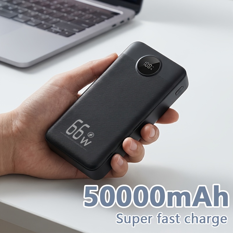 50000mah Power Bank, Fast Charging, Emergency Power Supply, Fast Usb Charger, Can Charge Multiple Devices Simultaneously, Display, Suitable For Iphone, Devices, Safe Lithium Polymer Battery, Gift