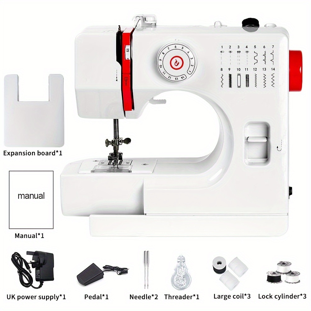 TEMU 725a Sewing Machines, Hand Sewing Machine, Mini Sewing Machine, Sewing Machine For Beginners And Children, 14 Programmes, Portable Electric