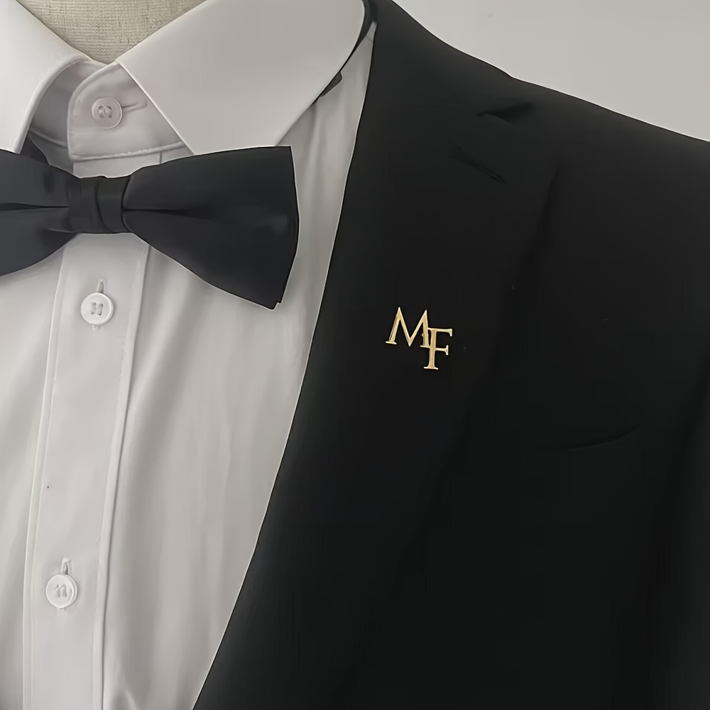 TEMU Personalizzata con - Brooch per Matrimoni, Lauree, Regali - Elegante (J, K, M, N, O, P, Q, R, S, T, U, V, W, ) - Accessorio per Abiti e Blazer