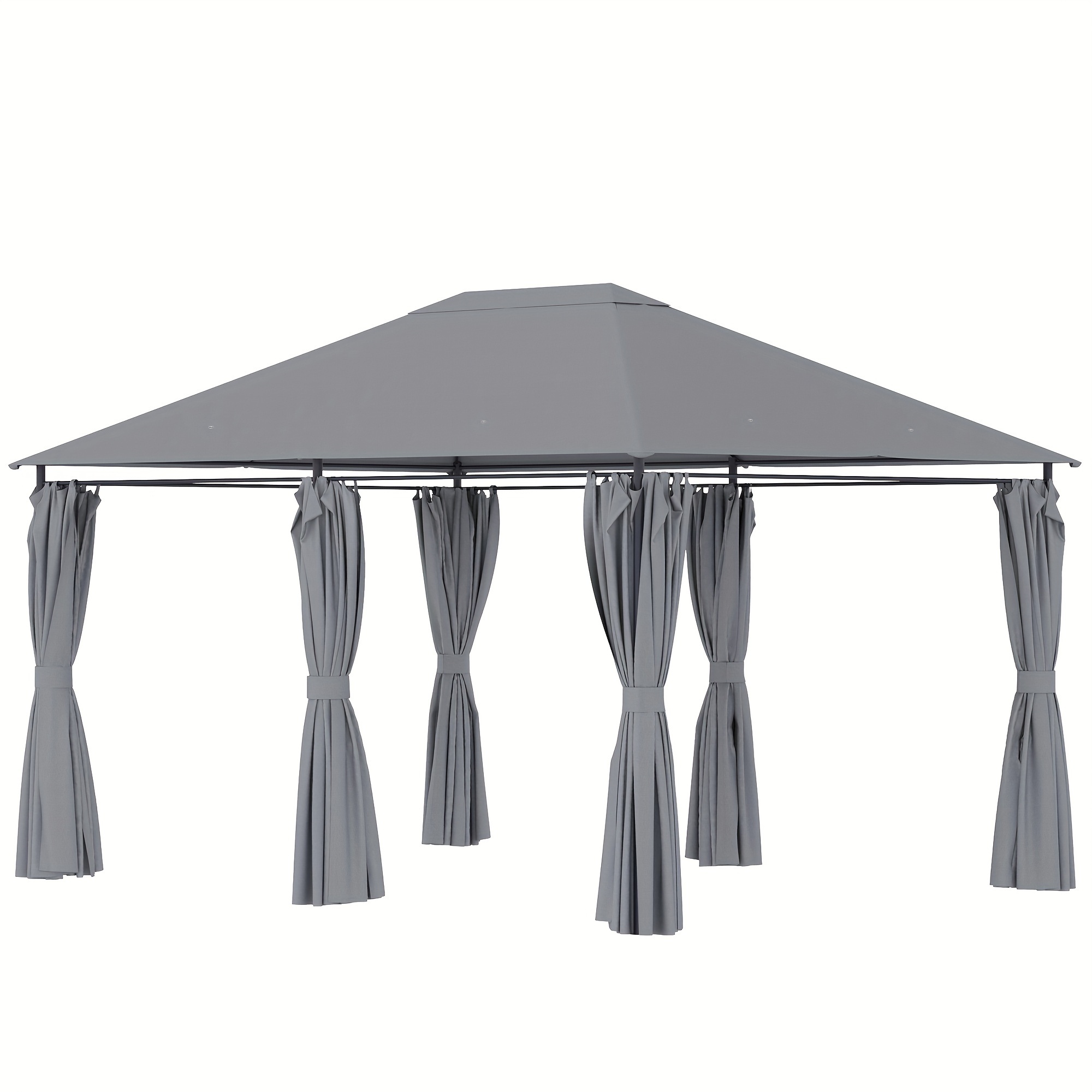 

10' X 13' Outdoor Patio Gazebo, Canopy Shelter With 6 Removable Sidewalls & Steel Frame For Garden, Lawn, Backyard & Deck