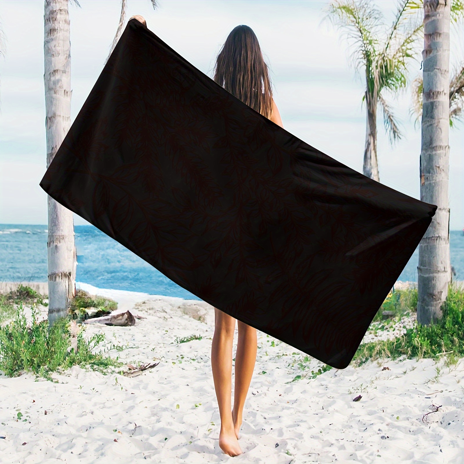 

1pc Luxurious -patterned Microfiber Beach Towel - , Quick-dry, Large Rectangular Shawl With Vibrant - Ideal For Pool, Camping, Travel & , Beach Blanket