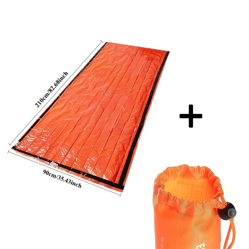 TEMU 2pcs Set: Storage Bag And Sleeping Bag, Reusable Thermal Sleeping Bag - Thermal Survival Tent, Designed For Outdoor Hiking And Camping, Compact