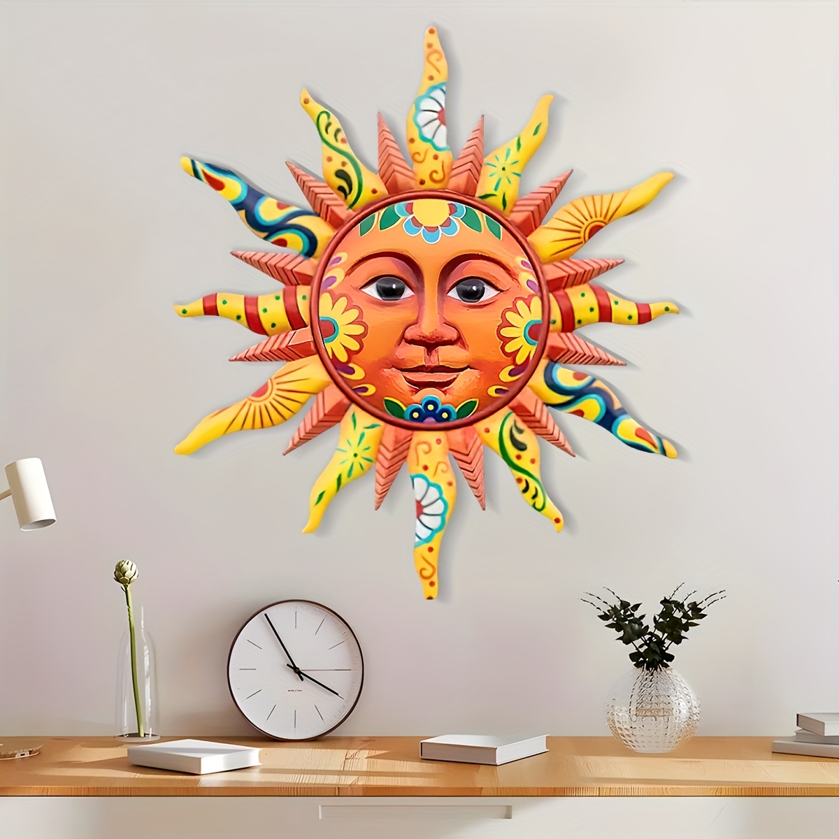 

1pc Metal Sun , Decorative Hanging , No-electricity & Decoration, Featherless, &