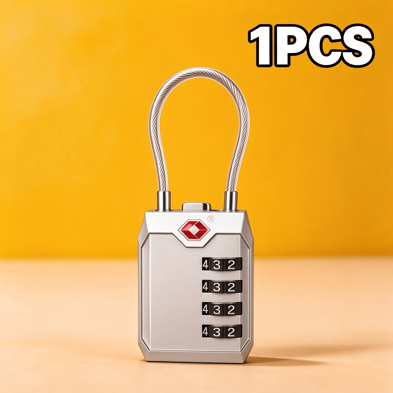 Tsa Approved 3 Digit Cable Combination Lock Wire Rope Resettable Password Padlock Security Travel Lock For Suitcase Luggage Bag