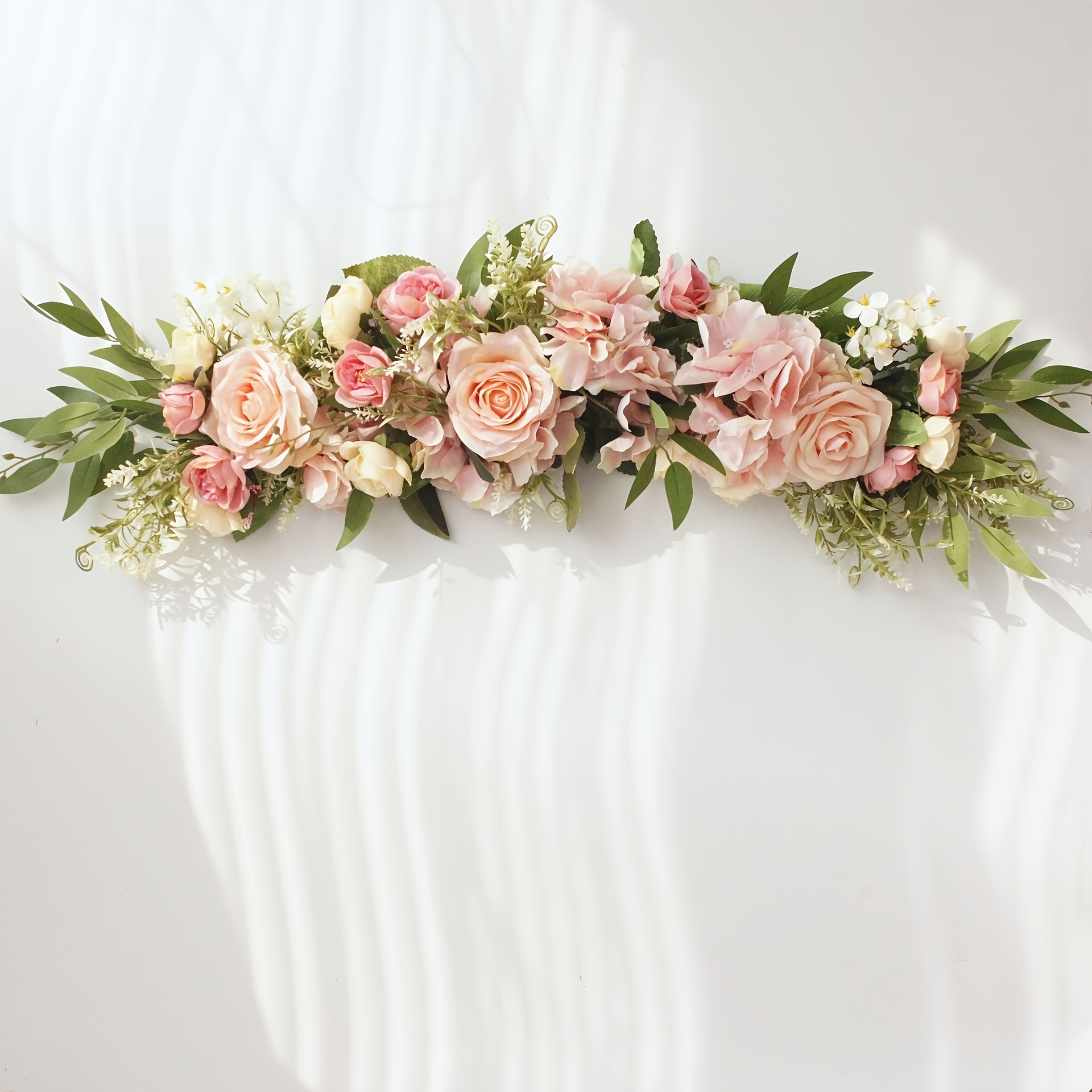 

A Wedding Arch Flower, An Artificial Flower Wreath For Wedding Decoration, Party Decor, And Home Decoration With Flowers.